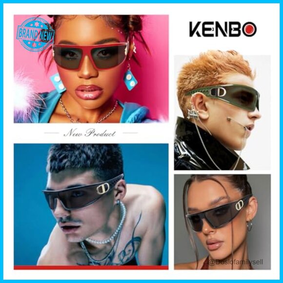 Wrap Around Futuristic Sunglasses Y2K Style Sport Shades UV400 Protection main image 4